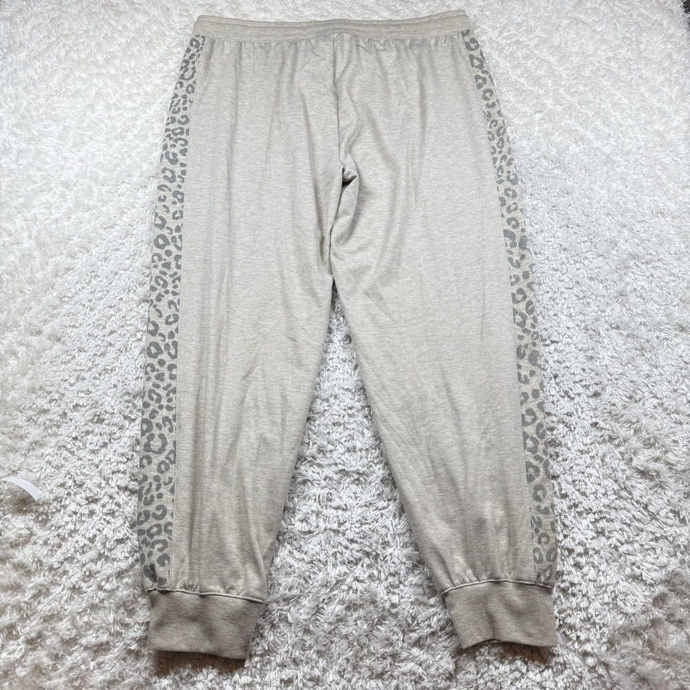 Splendid Pants Women XL Gray Leopard Trim Joggers Lounge Activewear Comfort Lux - Picture 2 of 11